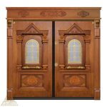 درب ضدسرقت دو لنگه شیشه خور لوکس