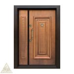 درب ضد سرقت یک و نیم لنگه قهوه ای