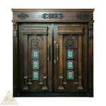 درب ضدسرقت دو لنگه شیشه خور مدل سارای